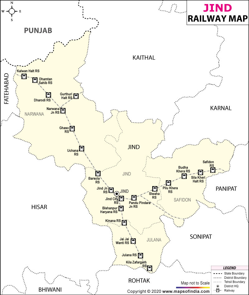 Jind to Sonipat hydrogen train route map in Haryana