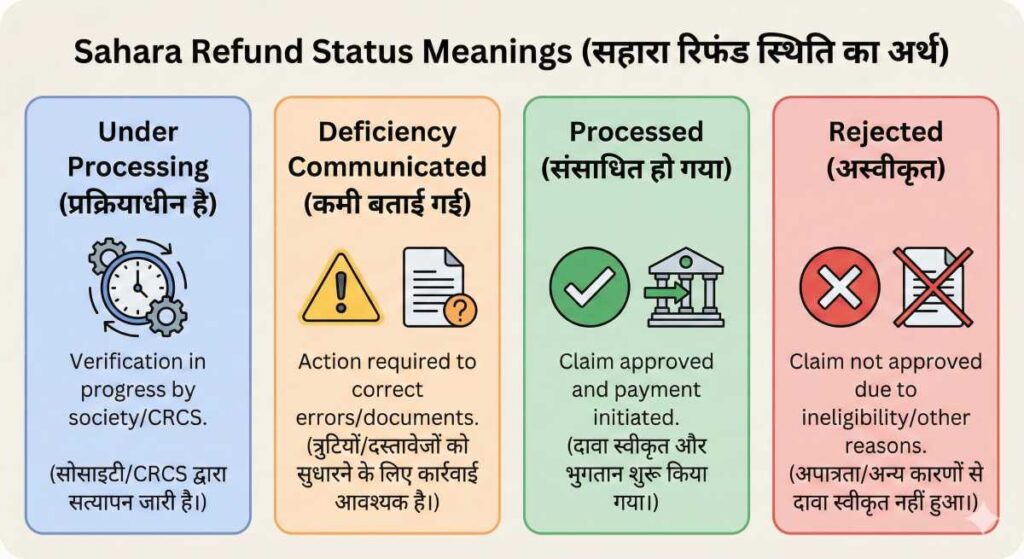 Sahara Refund Portal status check and resubmission process explanation